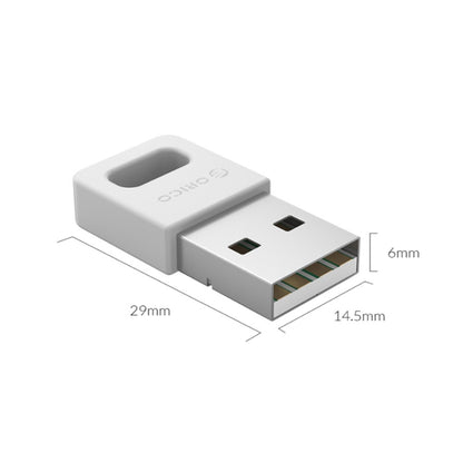 [CLEARANCE] ORICO USB Type-A Bluetooth 4.0 Adapter with 3 Mbps Transmission Speed and 20m Transmission Range for Bluetooth Speaker, Bluetooth Headphones, Wireless Keyboard & Mouse, Gamepad, Printer, and Mobile Phones to PC - White