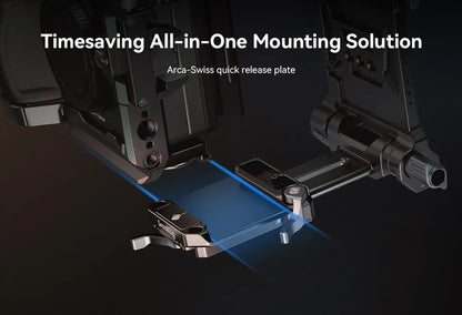 SmallRig Compact V-Mount Battery Mounting Plate System with Arca-Swiss QR Quick Release Plate, 90 Degree Rotating Plate and 15mm Rods with Chest Support for SmallRig VB50 / VB99, Sony Alpha, Canon EOS and Panasonic Lumix Series DSLR / Mirrorless Camera