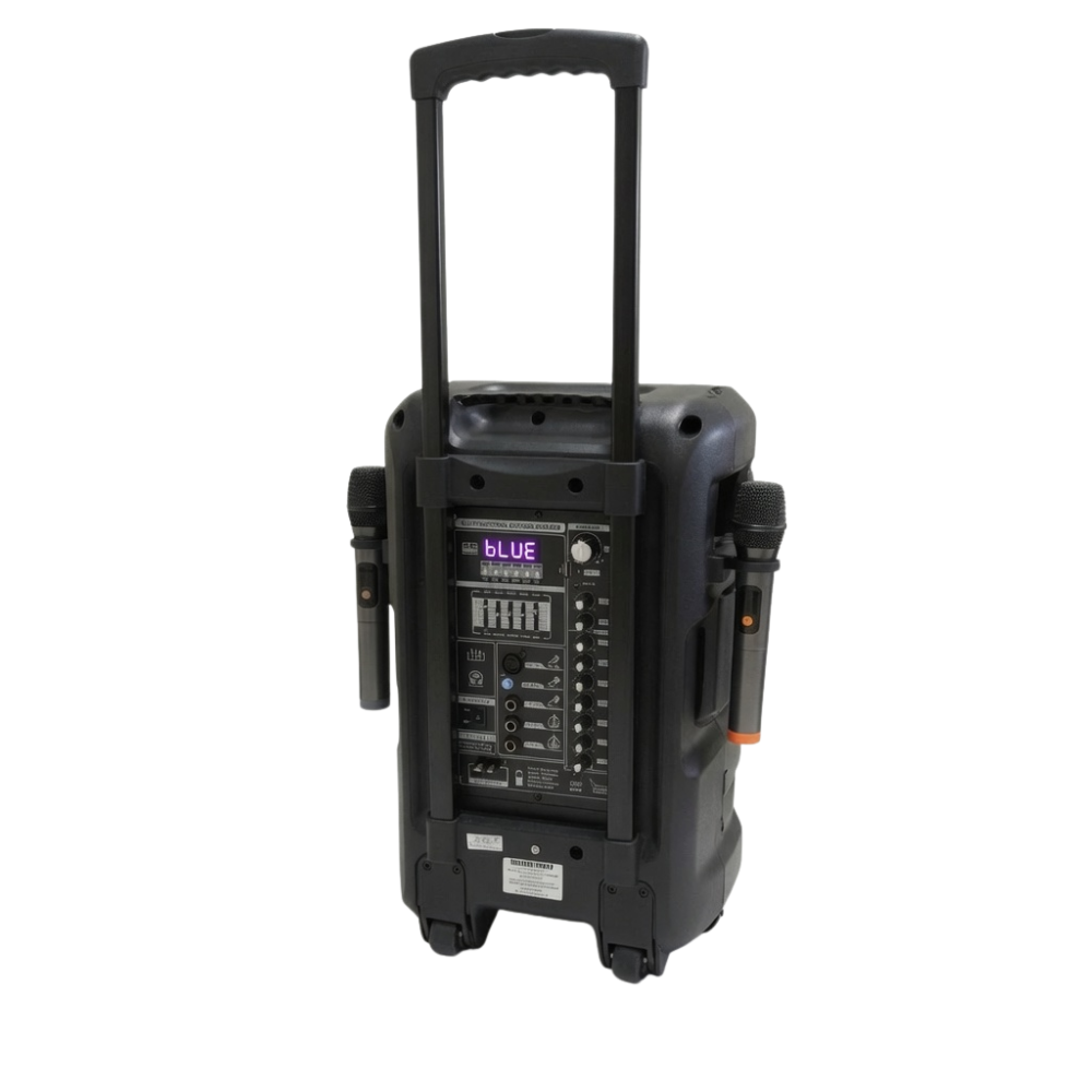 KONZERT PANALO 12 Portable Trolley Speaker 350W 12" Active Speaker and 2 Wireless Microphone Kit