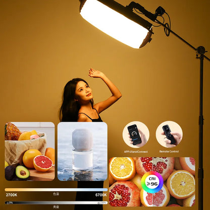 Ulanzi AL60 60W | 120W Bi-Color LED Inflatable Air Tube Light with 2700 - 6500K CCT, Max 6m Light Range, PD3.1 Fast Charging USB Type-C Port and 10 Light Effect Presets for Studio Lighting and Equipment