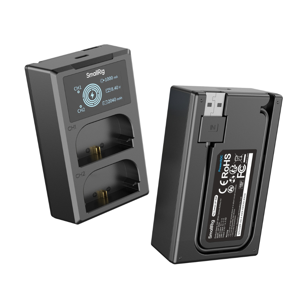SmallRig LP-E6P 2x Camera Battery with Dual Charging Kit