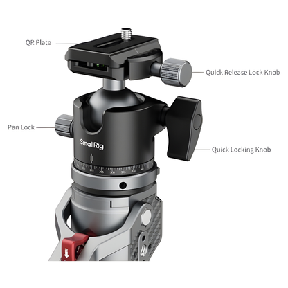 SmallRig Carbon Fiber Photo Video Monopod 69" / 63.5" Fluid / Ball Head