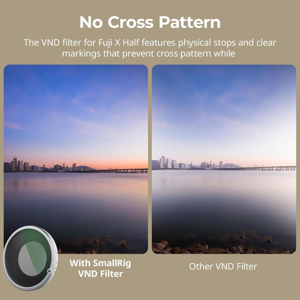 SmallRig VND Filter for FUJIFILM X half with 5 Stops Filters ( ND2, ND4, ND8, ND16, ND32 ), Cleaning Cloth, Compact Digital Camera Accessories | Silver, Black | 5225 | 5391