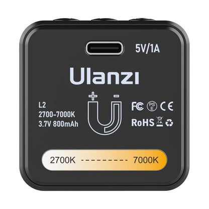 [CLEARANCE] Ulanzi L2 RGB COB Magnetic Mini Cube Video Light with LCD Screen, 1/4" Screw Mount, Dual Cold Shoe for Photography & Videography | 2878