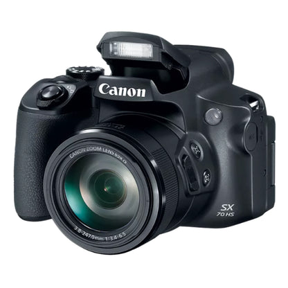 Canon PowerShot SX70 HS Digital Camera with 65x Zoom f/3.4-6.5 Integrated Lens, 20.3MP CMOS Sensor, 4K UHD Video, Optical Image Stabilization, Articulating LCD Display, and Built-In Wi-Fi and Bluetooth