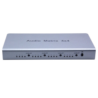[CLEARANCE] ArgoX 4x4 Audio Matrix Switch Converter Amplifier with IR Remote Control, 100Mbps Data Rate, and 5.1 Channel Surround, DTS, Dolby-AC3, LPCM Audio Format Support | HDAF4X4