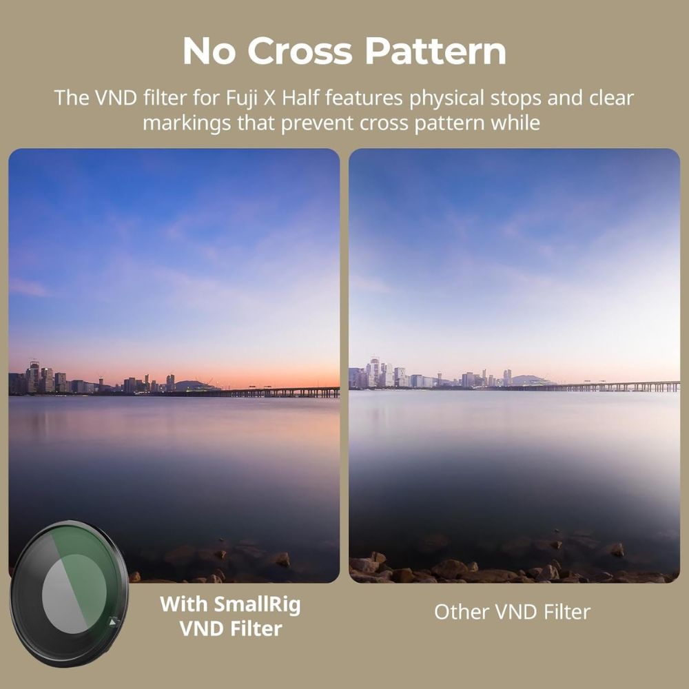 SmallRig VND Filter for FUJIFILM X half with 5 Stops Filters ( ND2, ND4, ND8, ND16, ND32 ), Cleaning Cloth, Compact Digital Camera Accessories | Silver, Black | 5225 | 5391
