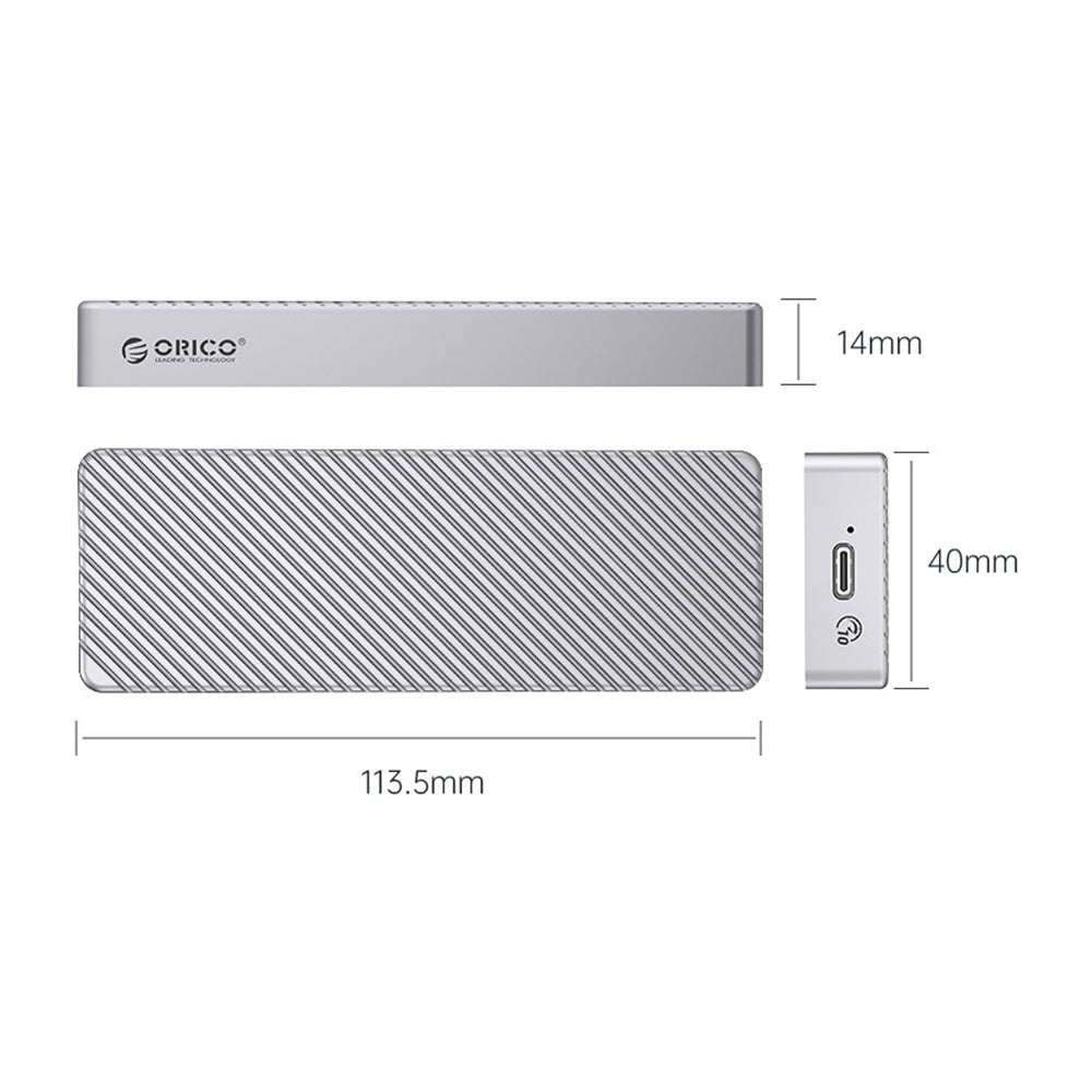 ORICO M.2 SATA / NVME SSD Solid State Drive Enclosure with USB3.2 Gen 2 x2, 20Gbps Transfer Rate, 4TB Max Capacity with PCIe 3.0, TRIM, UASP and SMART Function for Smartphone PC Desktop Laptop | M213C3-G4 | Gray, Rose Gold, Silver
