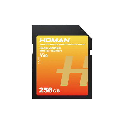 HOMAN 256GB 128GB SD Memory Card 4K UHD SDXC UHS-II U3 V60 Class 10 280MB/s Read | up to 180MB/s Write Speeds