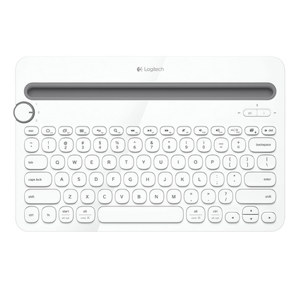 Logitech K480  Multi-Device Bluetooth Keyboard with 5M Keystrokes, Hotkeys, and Up to 10m Wireless Range for Windows, Mac, Android, IOS, Tablets and Smartphones (Black, White)