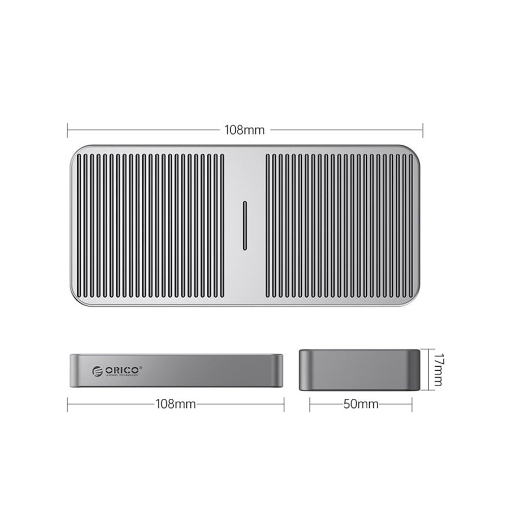 ORICO M.2 NVME SSD Solid State Drive Enclosure with USB4 Type-C Interface, 40Gbps Transfer Rate, 4TB Max Capacity with UASP TRIM Function for Smartphone PC Desktop Laptop | M224C3-U4 | Gray, Rose Gold, Silver