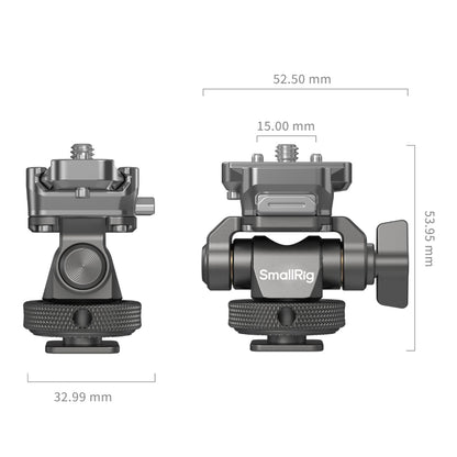 SmallRig HawkLock Quick Release TO Rail & Clamp Support Mount with 1/4" Screw & Locating Pins for Camera Field Monitors, Microphones, Video Lights & H21 Cold Shoe Mount for Camera's Hot Shoe Mount, Cages, Handles | 4888