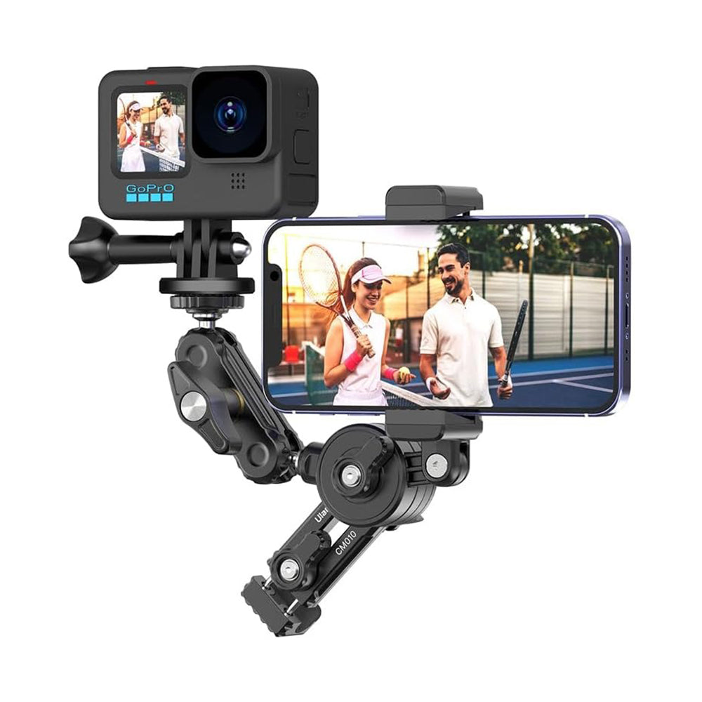 Ulanzi CM010 Fence and Net Video Aluminum Alloy Mount with C-Clamp with 360 / 180 Degree Pan and Tilt Rotation, fits 3.3" Smartphones for Max 900g Load Capacity for Sports Action Cameras