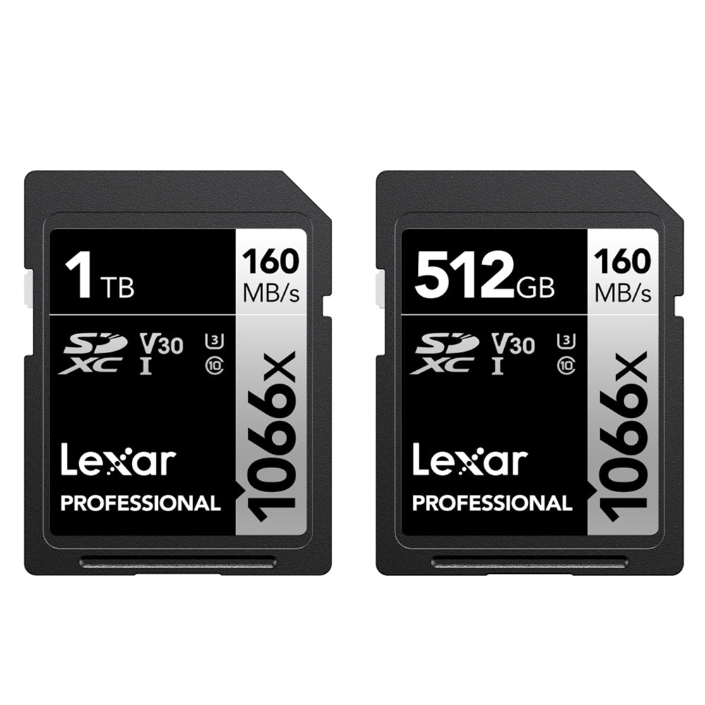 Lexar Professional 1TB 512GB Silver Series 1066x SDXC UHS-I V30 U3 Class 10 Memory Card with 4K UHD Video Recording, Max 160MB/s Read Speed for Videography and Photography