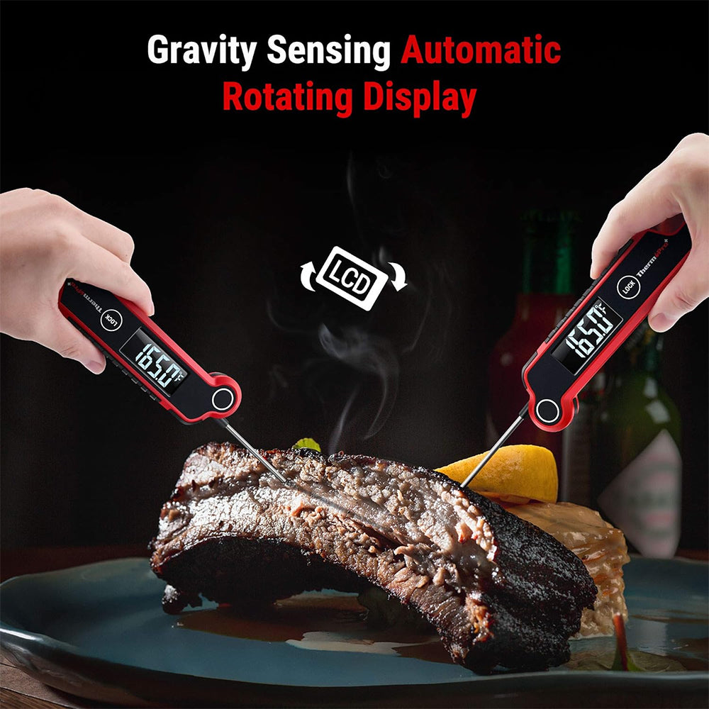 ThermoPro TP620 Instant Read Meat Thermometer Ultra-Fast Digital Probe with 2" Auto-Rotating LCD, Waterproof, Thermocouple Sensor & Motion Wake for Cooking, Grilling & BBQ