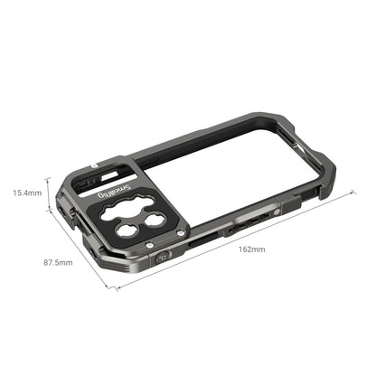SmallRig Video Rig Cage for iPhone 13 Pro with 1/4"-20 Threads, Dual Cold Shoe, Compatible with SIRUI M-Mount 17mm Threaded Backplates and Cushioned Interior 3562