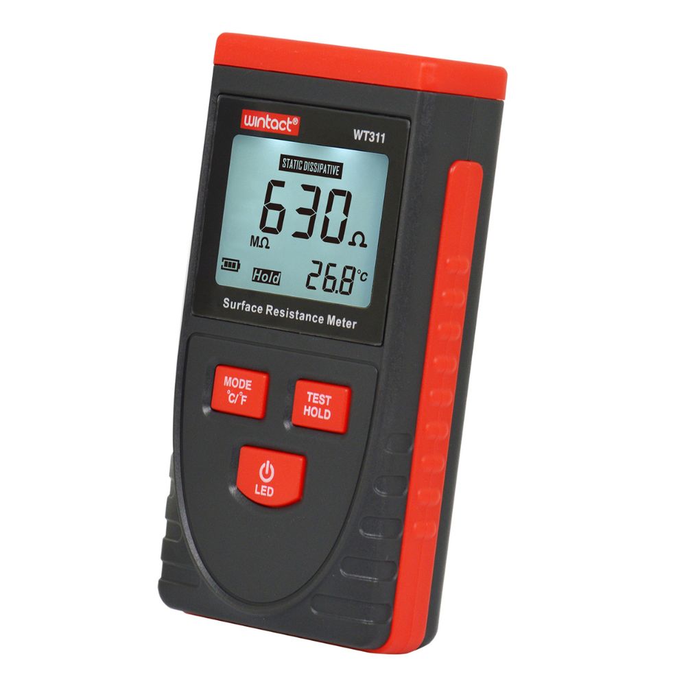 Wintact WT311 Digital Surface Resistance Meter with LCD Backlight Display for Surface Resistivity Test | Industrial & Home Improvement | Testers & Measuring Tools