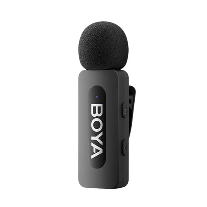Boya BY-V10 / BY-V20 Ultracompact 2.4GHz Wireless Lavalier Microphone System for USB-C Port Devices with 360 Degree Omnidirectional Sound, Noise Cancellation, Auto Pairing, 100m Wireless Range, 9-Hour TX Runtime, Type C Charging Port