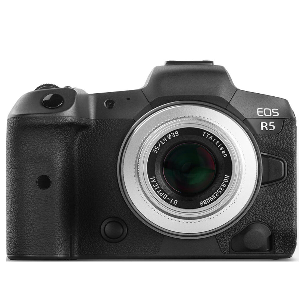 TTArtisan 35mm F/1.4 APS-C Format Canon RF Mount Prime Lens Large Aperture Sonr Optical Design Full Metal Body, MF Manual Focus, 11" Focus Distance, Clicked Aperture Ring for Smooth Bokeh & Low Light Photography | Black, Silver