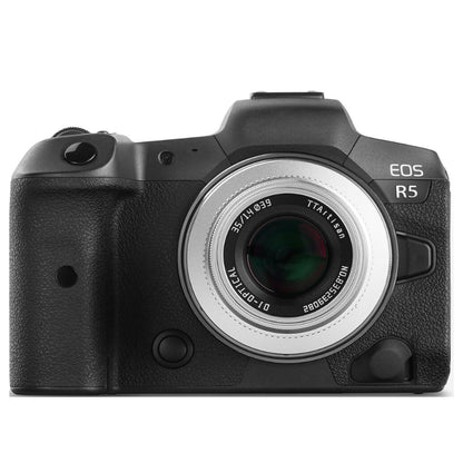 TTArtisan 35mm F/1.4 APS-C Format Canon RF Mount Prime Lens Large Aperture Sonr Optical Design Full Metal Body, MF Manual Focus, 11" Focus Distance, Clicked Aperture Ring for Smooth Bokeh & Low Light Photography | Black, Silver