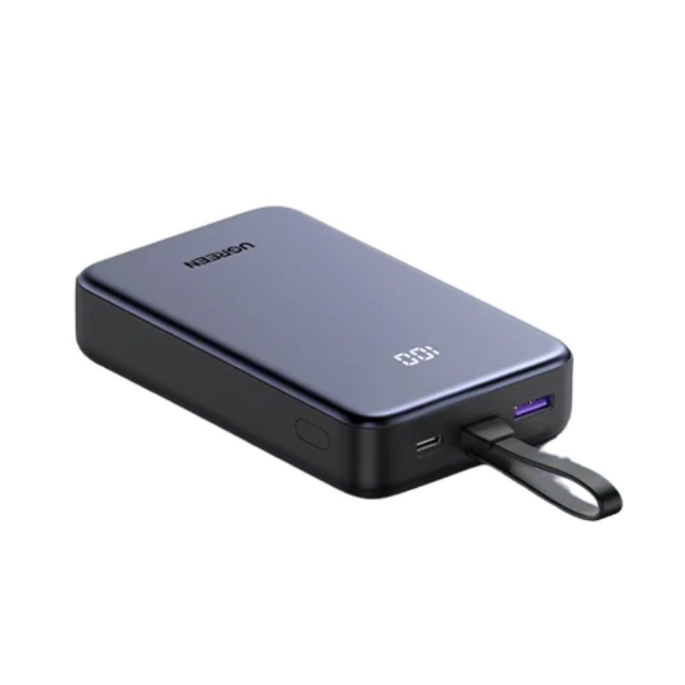 UGREEN Zapix 20000mAh Power Bank w/ Built-in USB-C Cable 22.5W Fast Charge 20W PD | PB505 (45762)