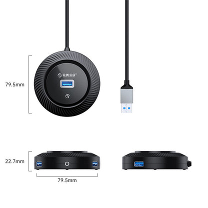 ORICO 4-IN-1 USB HUB 5GBPS (0.3M,1.8M) USB-A Cable with 3.5mm Audio/Microphone Output & 3-Port USB 3.0 | Windows, Linux & macOS Support | for PCs, Computer Desktops & Laptops | USB Hubs & Docking Stations | YK4-U3
