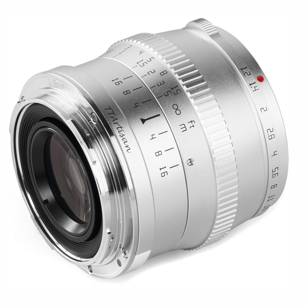 TTArtisan 50mm F/1.2 APS-C Format Leica L Mount Portrait Prime Lens Large Aperture Sonr Optical Design Full Metal Body, MF Manual Focus, 19.2" Focus Distance, Clicked Aperture Ring for Smooth Bokeh & Low Light Photography | Black, Silver