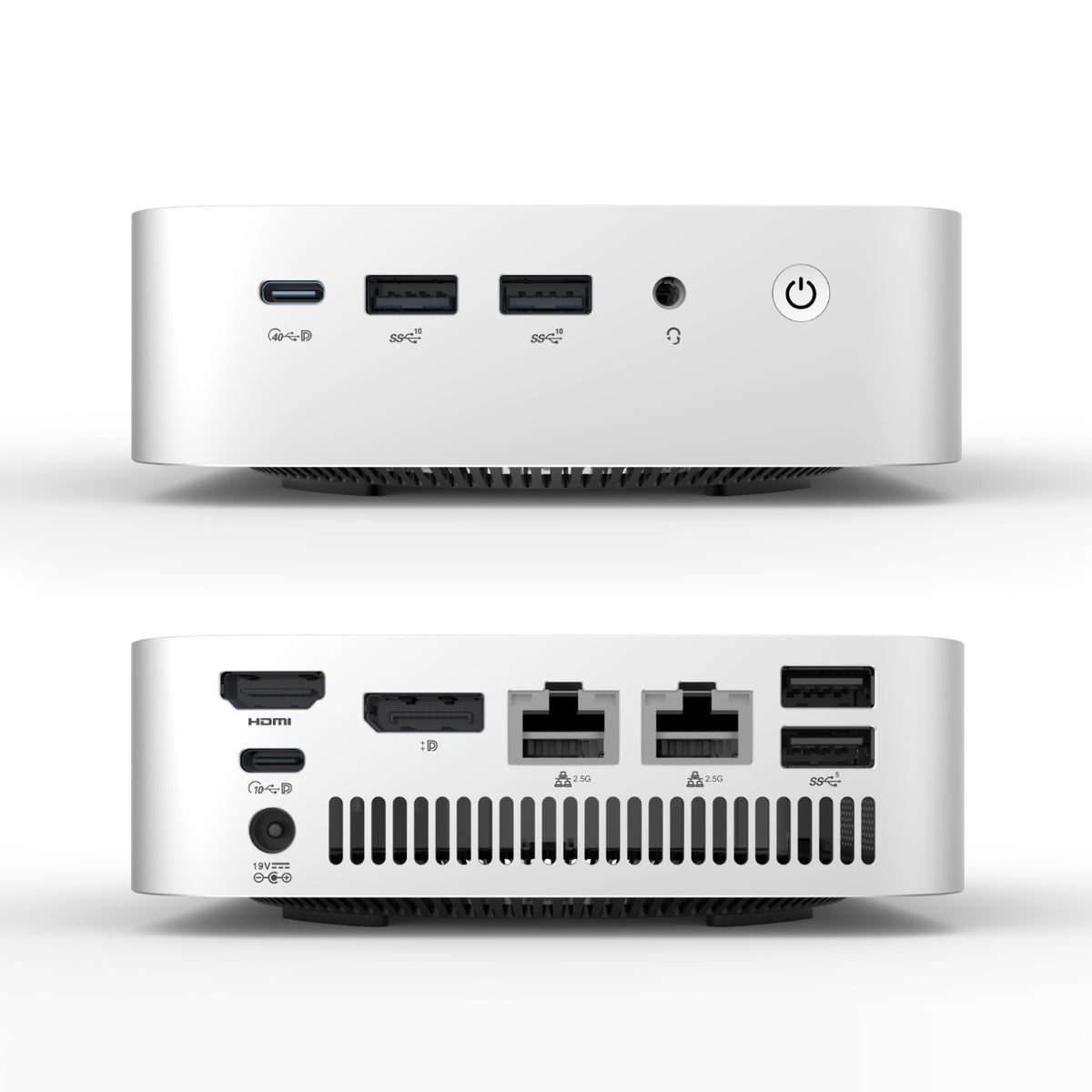 LeaderHub AD8 Mini PC with AMD Ryzen 7 H 255 32GB LPDDR5X 1TB Gen4 SSD Dual 2.5GbE Wi-Fi 6 4K Display