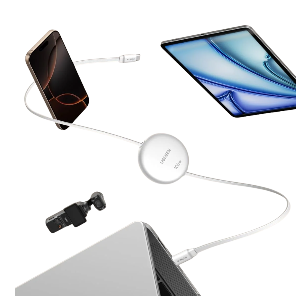 UGREEN Nexode 1M USB-C to USB-C 100W PD Fast Charging Retractable Cable