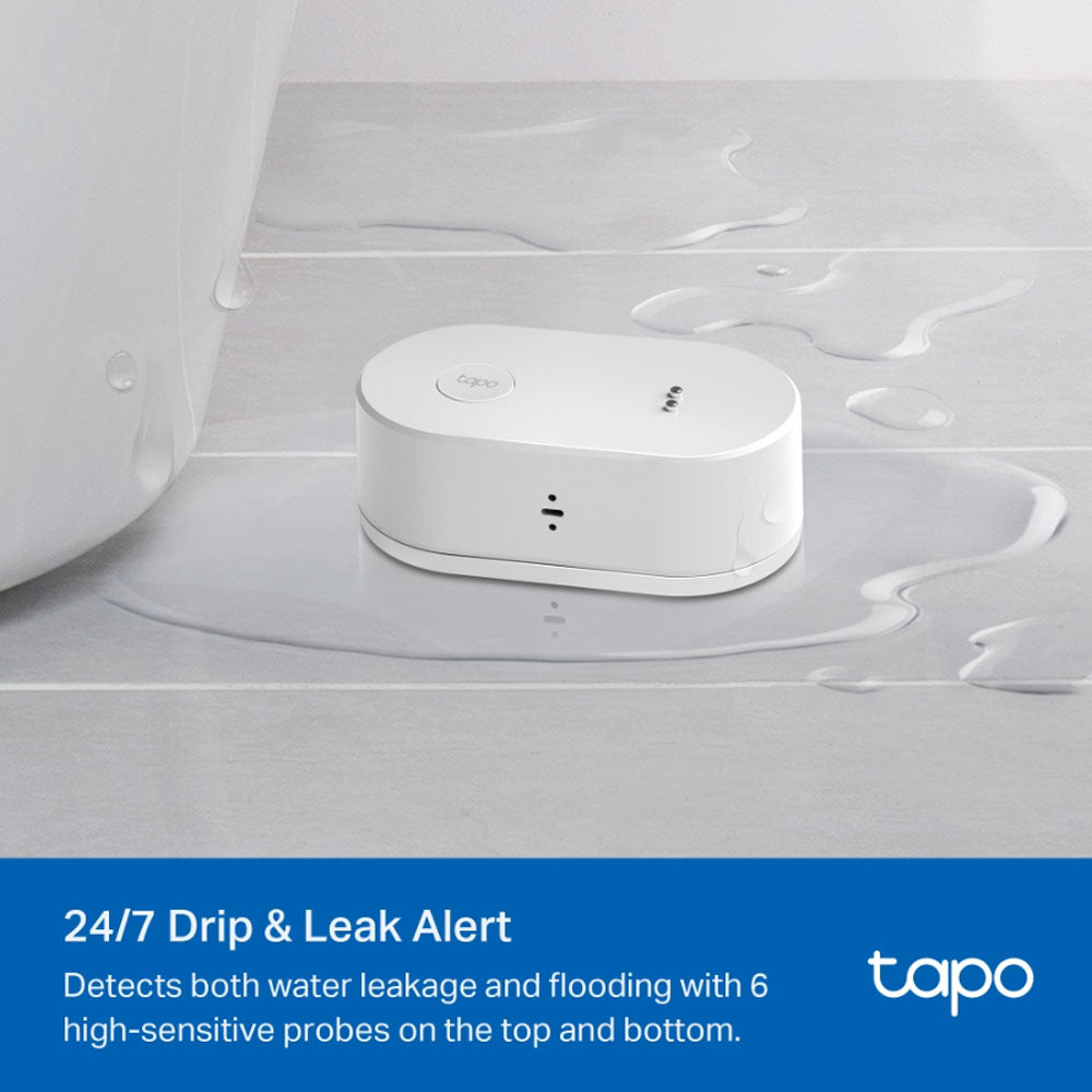 TP-Link Tapo T300 Smart Water Leak Sensor IP67 Waterproof, Mobile App Alerts, 90dB Hub Alarm Triggers and TAPO Hub Support