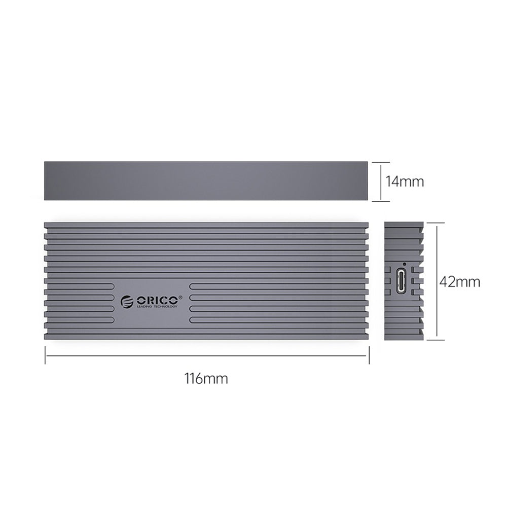 ORICO M.2 NVME SSD Solid State Drive Enclosure with USB 3.2 Gen2 x2 Interface, 20Gbps Transfer Rate, 4TB Max Capacity with PCIe 3.0, TRIM and UASP Function for Smartphone PC Desktop Laptop | M233C3-G4 | Gray, Rose Gold, Silver