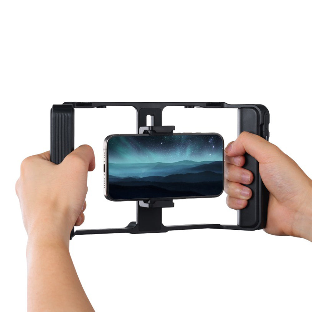 Ulanzi MA05 Universal Smartphone Cage and Bluetooth Remote w/ 5.8cm - 8.9cm Adjustable Phone Holder, Cold Shoe Mounts, ARRI Mounting Holes & Tripod Connectors, 10m Wireless Control Range for Vlog Video Mobile Livestreaming | M007GBB1