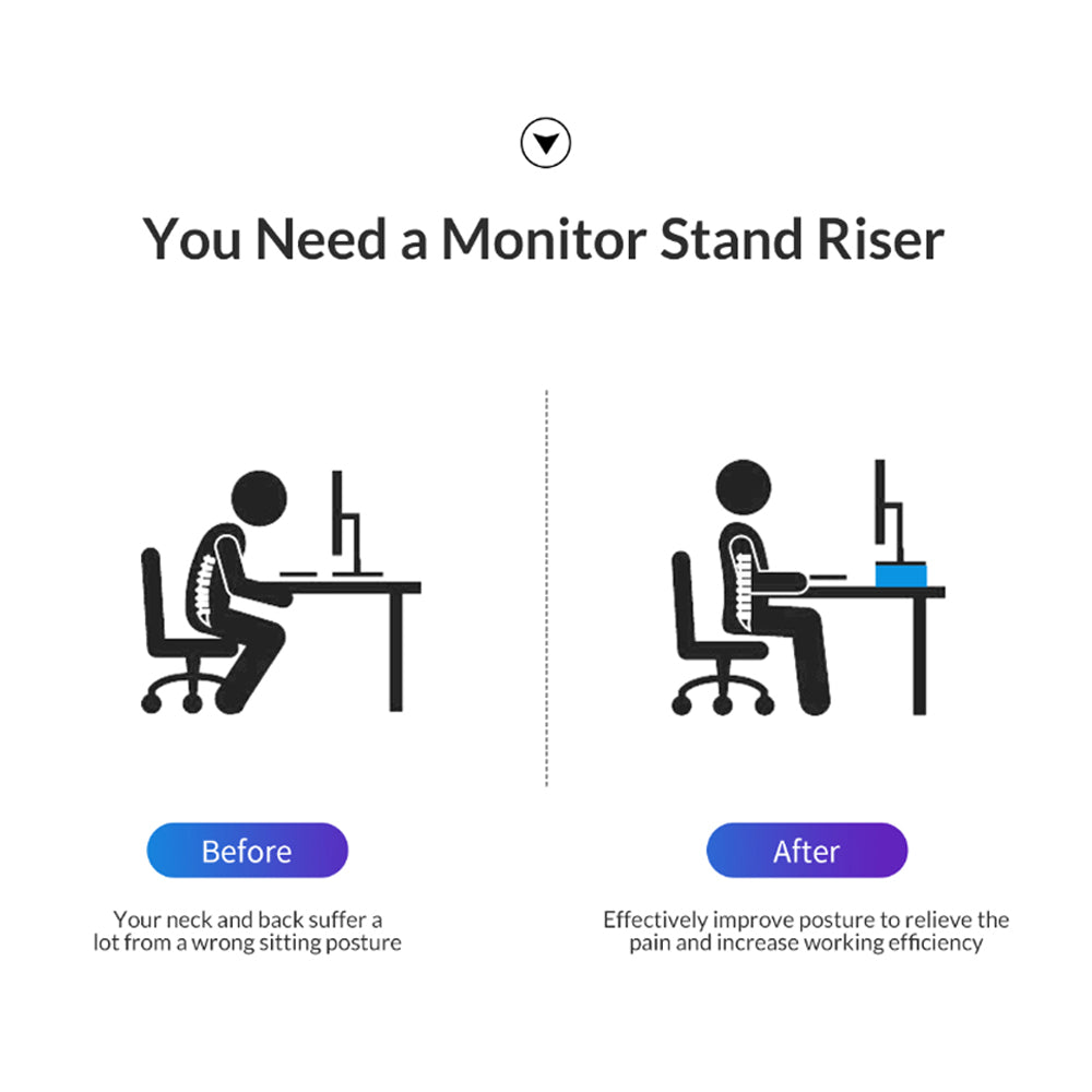 ORICO XT Series Monitor Riser Stand with Desk Organizer, Double Layer Dividers, 20" x 9" x 6" Size for PC Desktop Computer | XT-02
