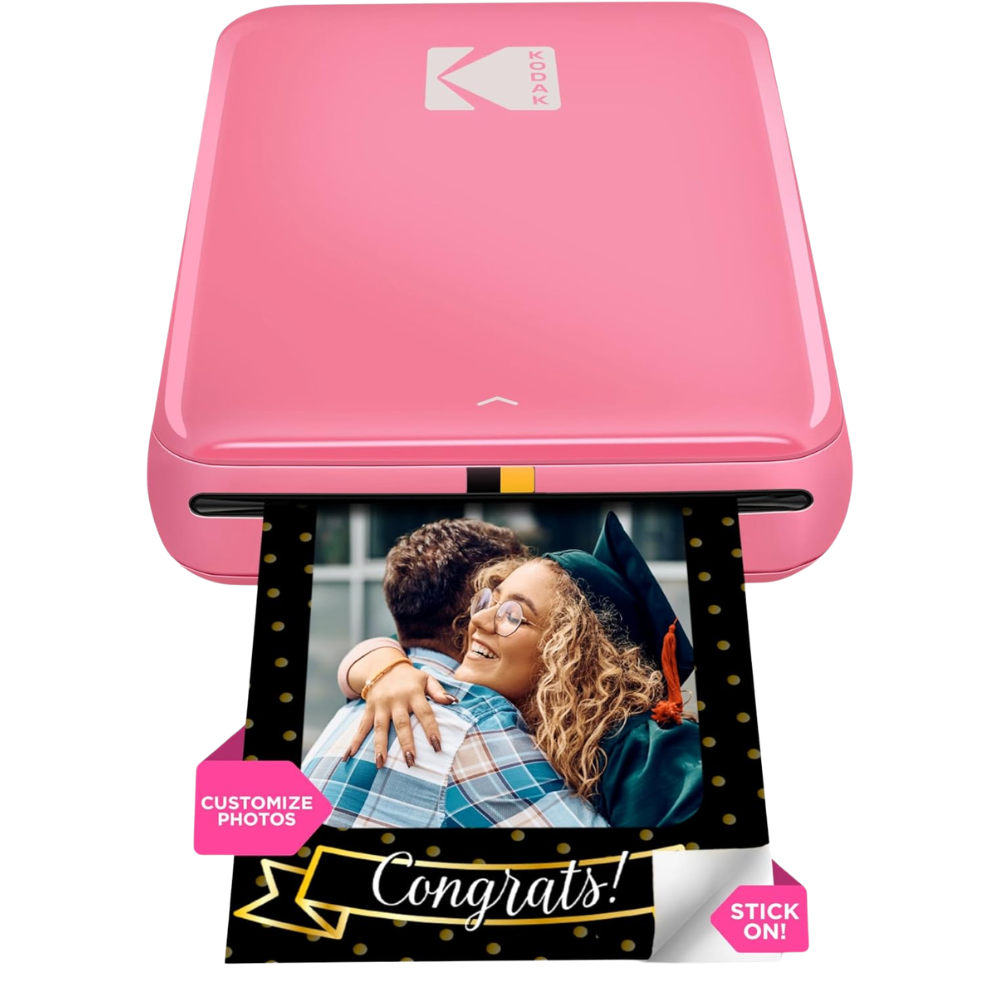 Kodak STEP Instant Mobile Photo Printer – Wireless Bluetooth Mini Inkless Printer for Smartphones | Blue | Pink | White