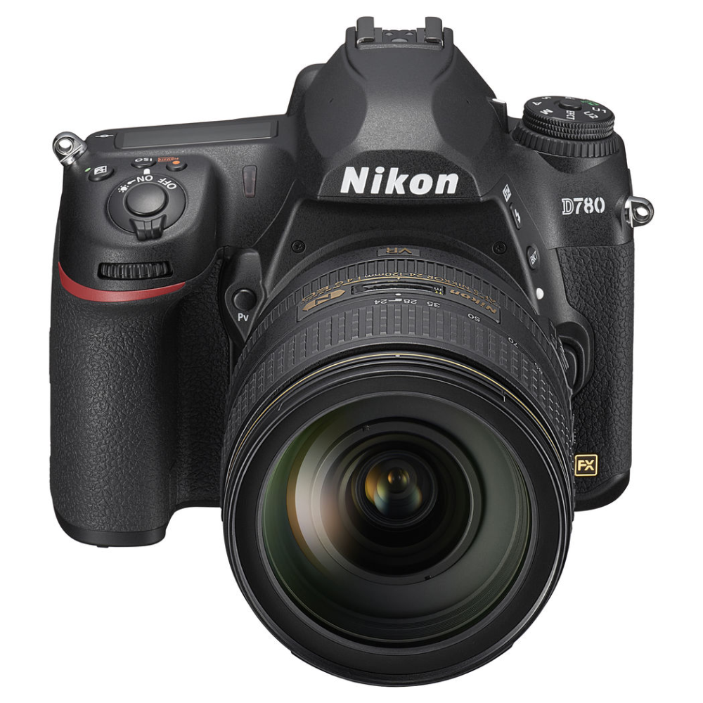 Nikon D780 24.5 Megapixel FX-Format Full Frame 4K UHD EXPEED 6 DSLR Camera Nikon F-Mount and 24-120mm F/4G ED VR Lens, Hybrid AF and Eye Detection, Extended ISO, 3.2" Tilting Touchscreen LCD, Built-in WIFI Bluetooth