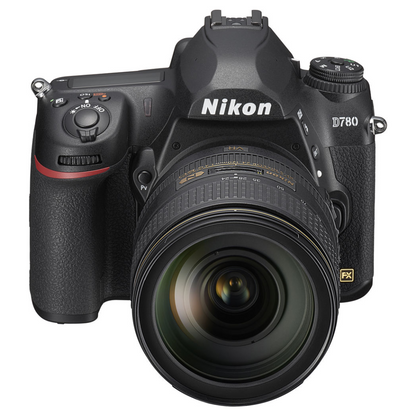Nikon D780 24.5 Megapixel FX-Format Full Frame 4K UHD EXPEED 6 DSLR Camera Nikon F-Mount and 24-120mm F/4G ED VR Lens, Hybrid AF and Eye Detection, Extended ISO, 3.2" Tilting Touchscreen LCD, Built-in WIFI Bluetooth