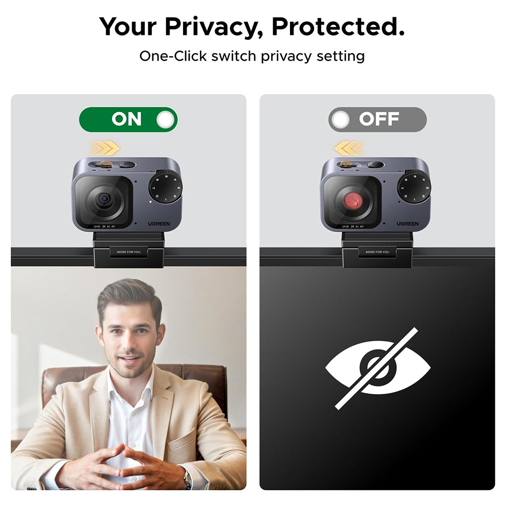 UGREEN AI-Powered 2K@30FPS USB Webcam w/ Autofocus
