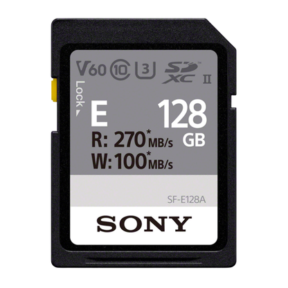 Sony SF-E Series SDXC UHS-II V60 U3 C10 Memory Card (128GB / 64GB)