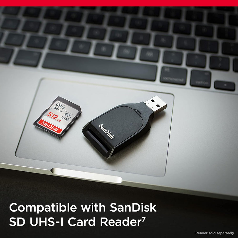 Sandisk Ultra SDSDUNC 512GB SDXC UHS-I U1 Class 10 Memory SD Card with 150MB/s Transfer Speed and Write Protect Switch