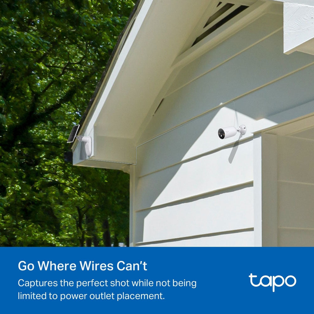 TP-Link Tapo C425 Solar Powered 2K QHD 4MP Smart AI CCTV Camera Kit with 10000mAh Battery, Color Night Vision, IP66 Weatherproof, 512GB MicroSD Slot for Home Security