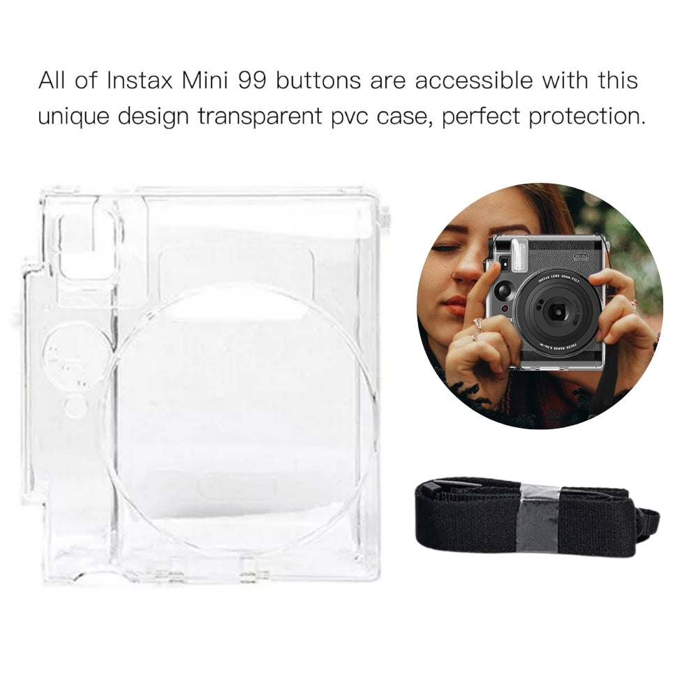 Pikxi Protective Clear Case for FUJIFILM Instax Mini 99 Instant Film Camera with Body Strap