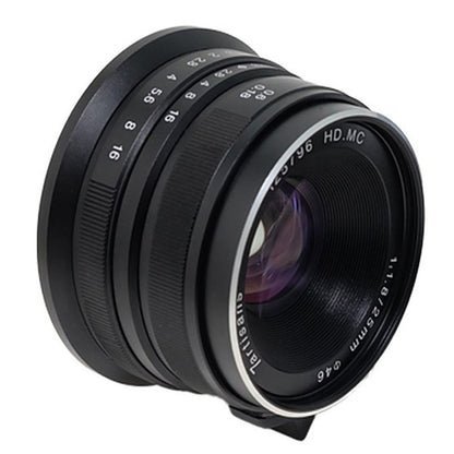 7Artisans 25mm F/1.8 APS-C Format Fujifilm X Mount Compact Portrait Prime Lens MF Manual Focus for Mirrorless Cameras | Black Silver