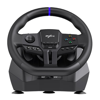 PXN V900 GEN2 RGB Gaming Steering Wheel with Hall Magnetic Linear Pedals, Paddle Shifters, Real Steering, Haptic Feedback Vibration and Quick Response Drive for PC Xbox Switch PS3 PS4