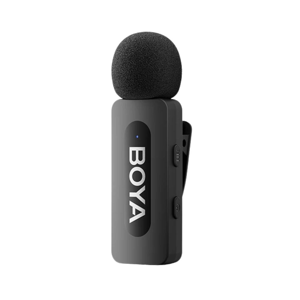 [CLEARANCE] Boya BY-V2 Ultracompact 2.4GHz Dual Wireless Lavalier Microphone System Lightning Connector for iOS Devices with 360 Degree Omnidirectional Sound, Noise Cancellation, Auto Pairing, 100m Wireless Range