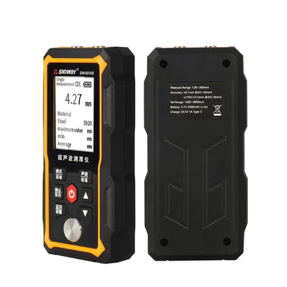 [CLEARANCE] Sndway SW-6510S Ultrasonic Steel Glass Wall Thickness Meter Gauge Tester with Self-Calibration, Continuous Measurement, AVG and Alarm Function