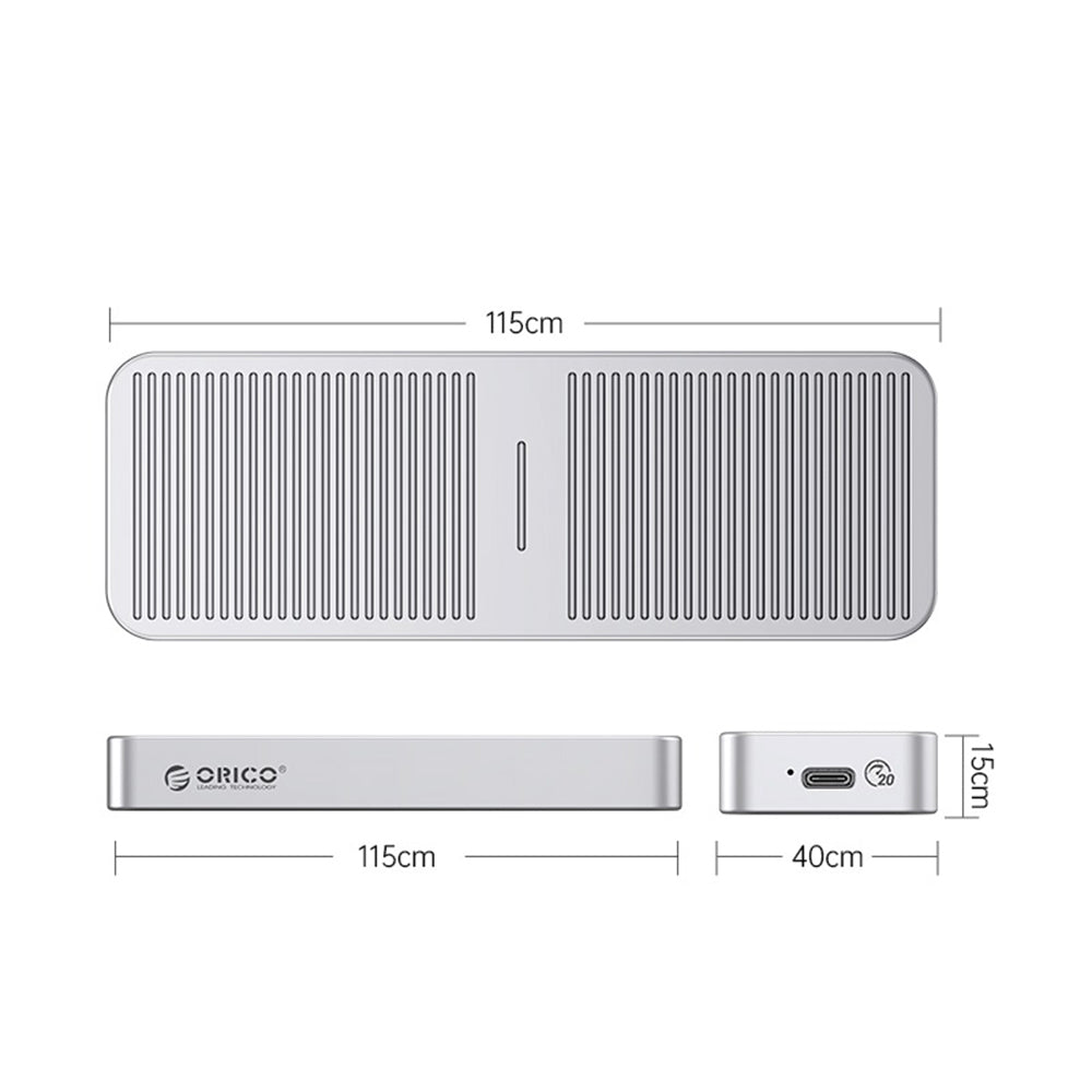 [CLEARANCE] ORICO M.2 NVME SSD Solid State Drive Enclosure with USB 3.2 Gen2 x2 Type-C Interface, 20Gbps Transfer Rate, 4TB Max Capacity with UASP TRIM Function for Smartphone PC Desktop Laptop | M223C3-G4