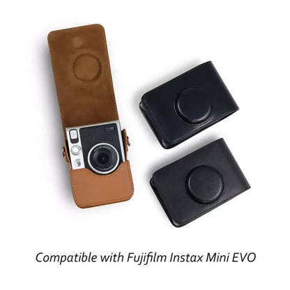[CLEARANCE] Pikxi Portrait & Landscape Style Sling Bag Leather Case for Fujifilm Instax Mini EVO - Horizontal Silver