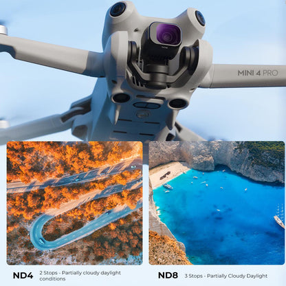 K&F Concept Nano-X Series 6pcs DJI Mini 4 Pro MRC CPL + ND Circular Polarizing + Neutral Density Drone Lens Filter Kit - CPL, ND4, ND8, ND16, ND32, ND64, ND128, ND1000, ND4/PL, ND16/PL, ND32/PL, ND64/PL