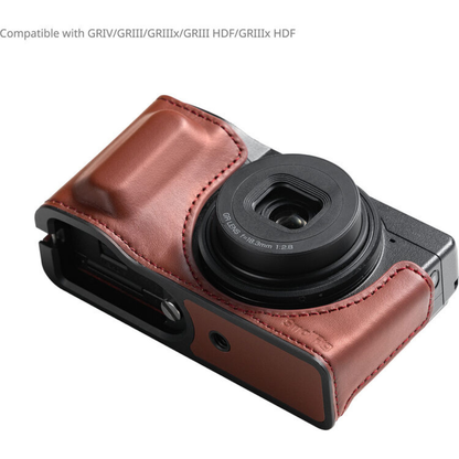 SmallRig Leather Half-Case with Wrist Strap for Ricoh GR IV | 5676 / 5677 / 5678