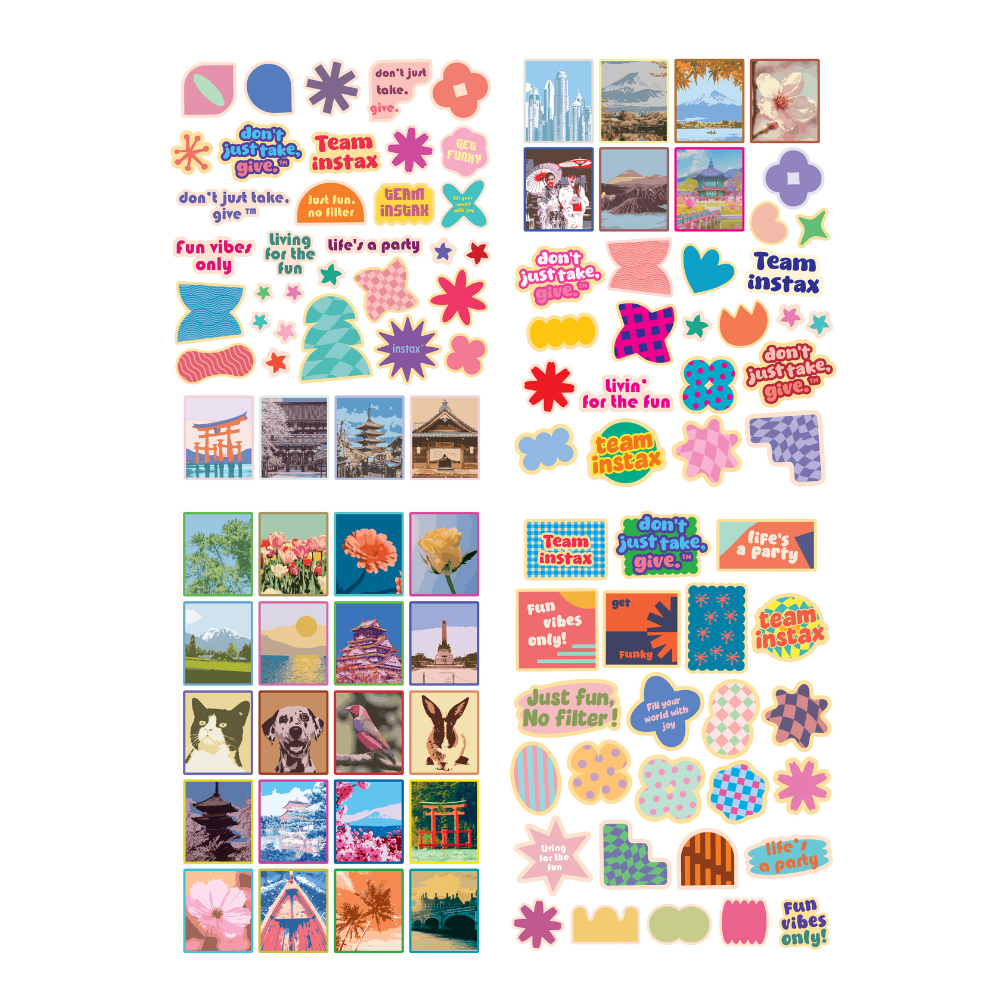 FUJIFILM INSTAX MINI 13 Camera Fun Kit w/ Bag, Glossy Film, Photobook, Frames, Stickers, and Charm